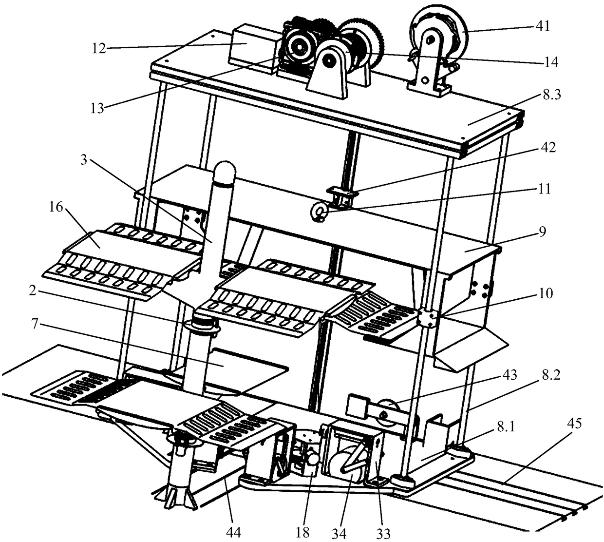 Stand column type multi-layer parking device and use method