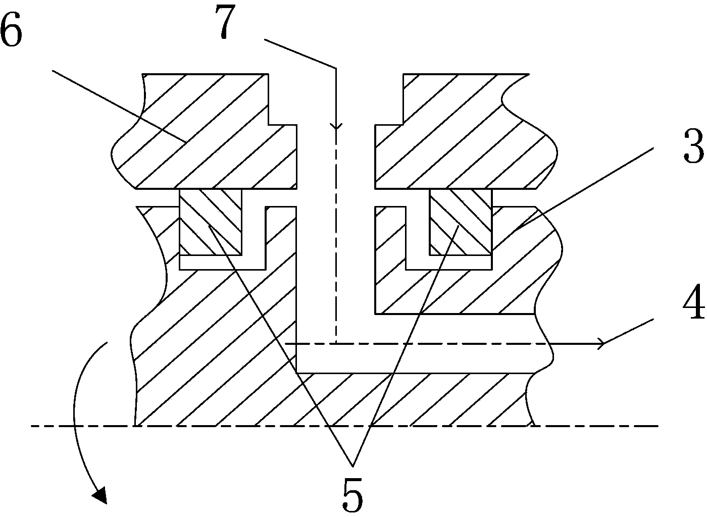 Spiral distributed multi-hole end face rotary sealing ring used on vehicle