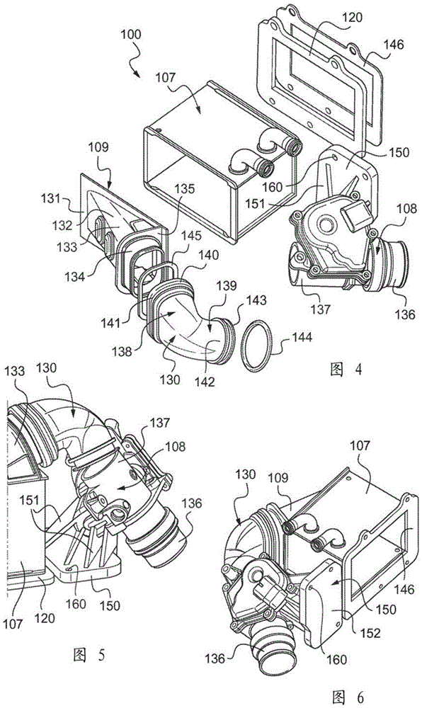 Module for supplying gas to motor vehicle engine