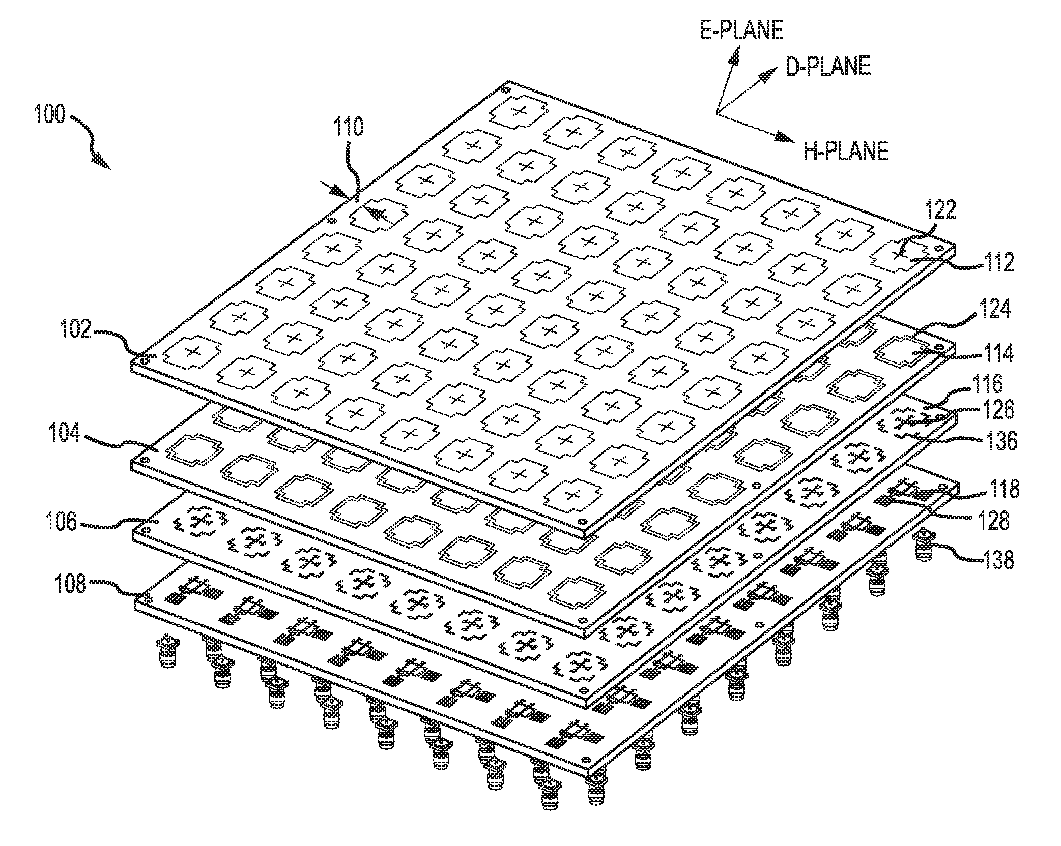 Dual-polarized radiating patch antenna