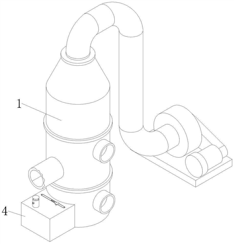 Purification treatment device for low-zinc sulfuric acid waste gas