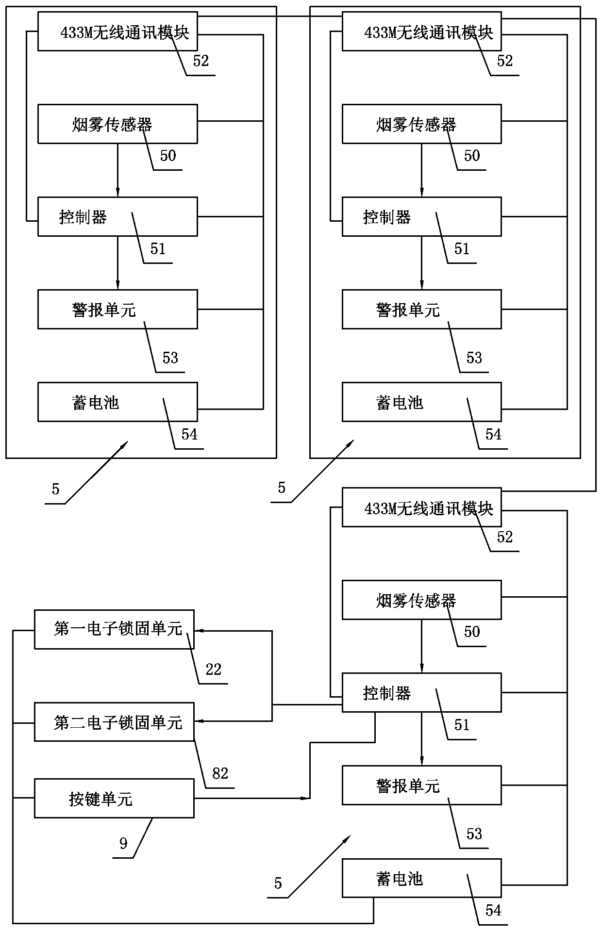 Elastic-type high-rise fire path escape equipment with automatic early warning function