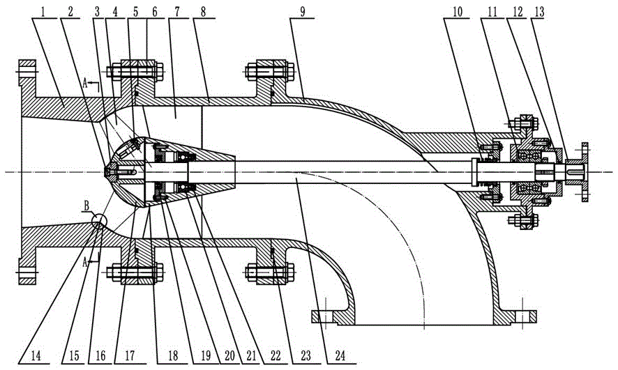 Diagonal flow pump