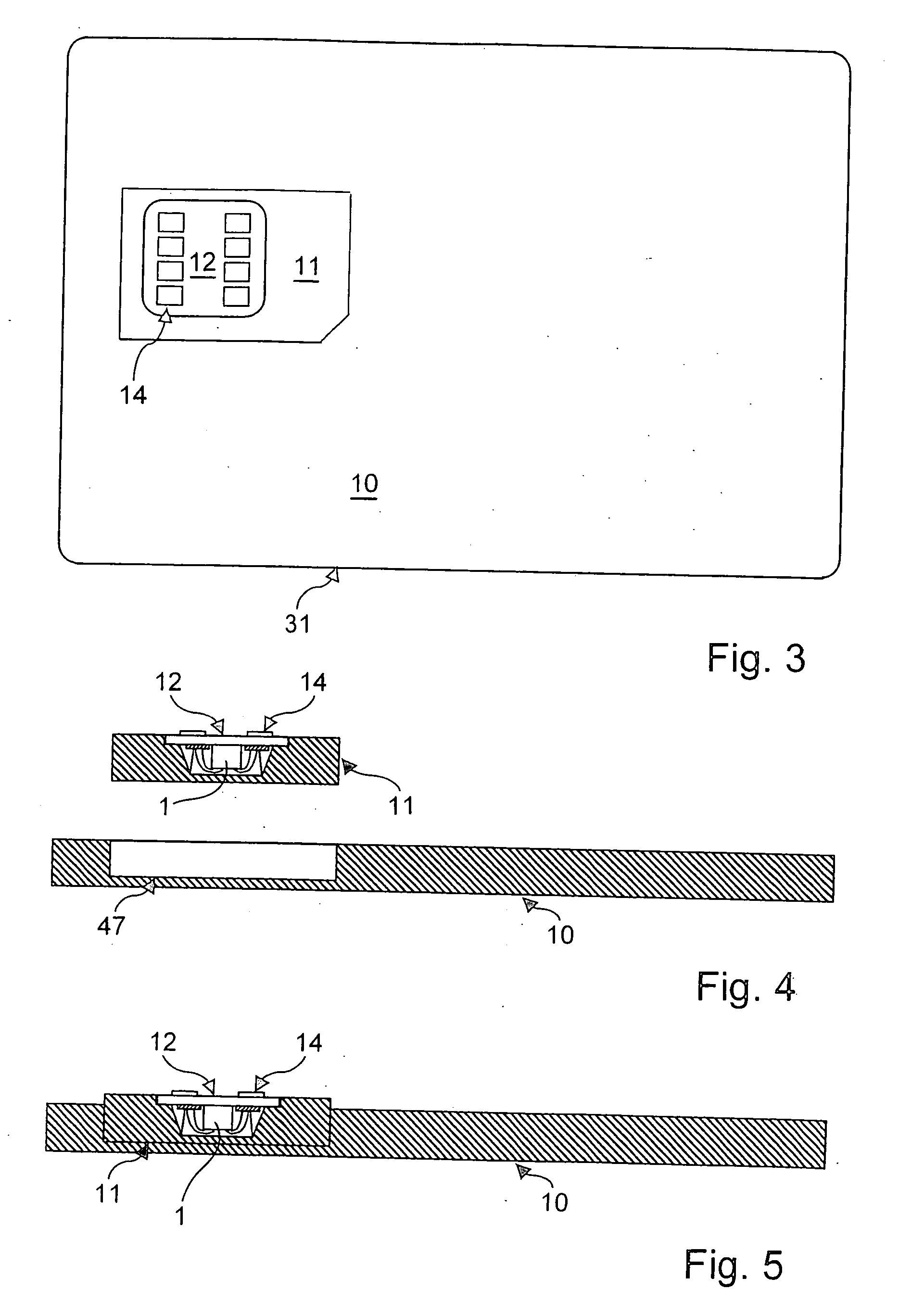 Microcircuit card attached to an adapter base, card base and manufacturing method