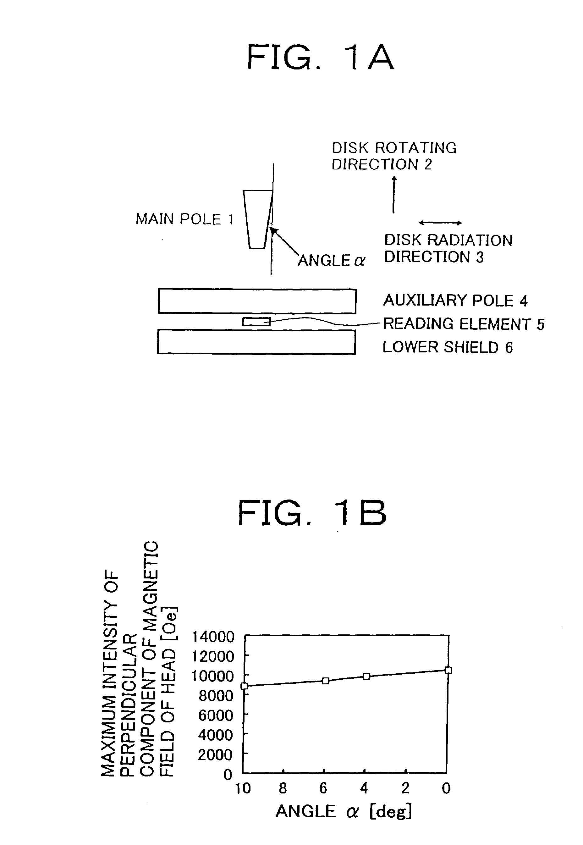 Single pole type recording head with tapered edges