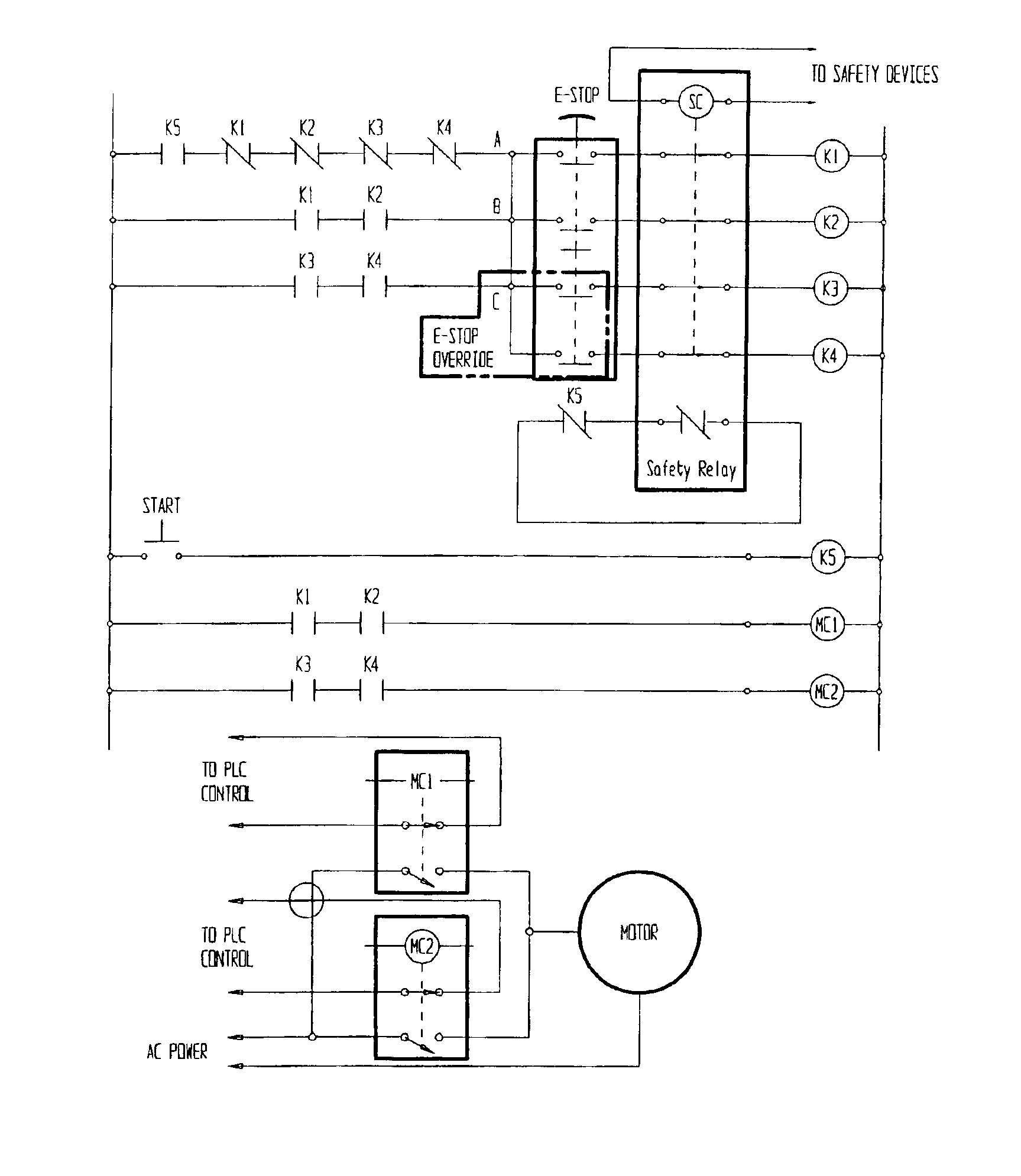 Remotely actuated, circuit testing emergency stop apparatus and method