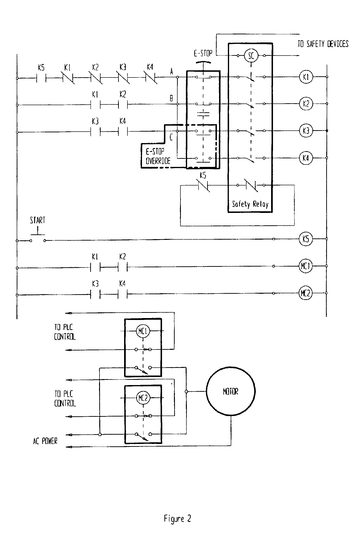 Remotely actuated, circuit testing emergency stop apparatus and method