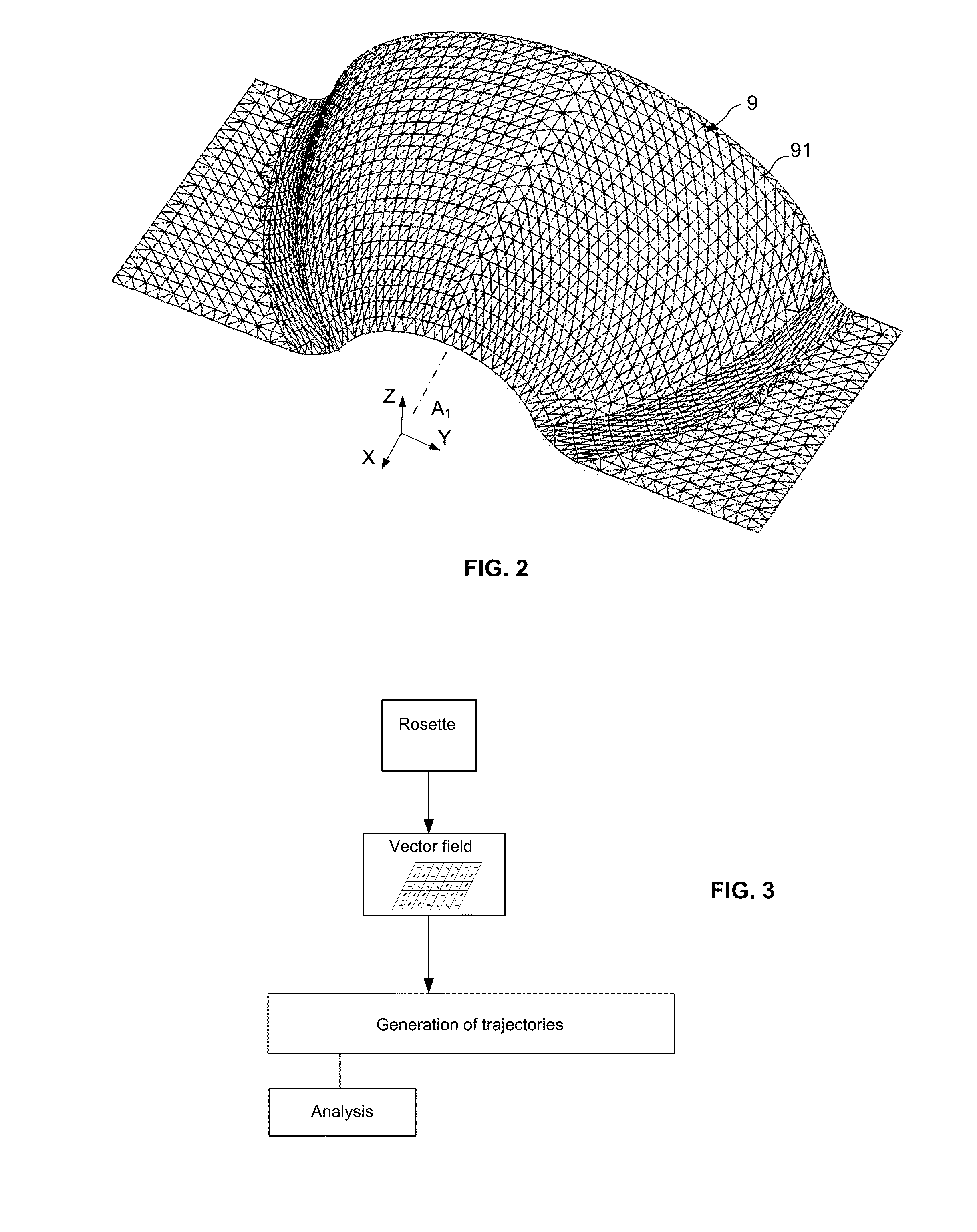 Method for defining fiber trajectories from curves or constraint grid