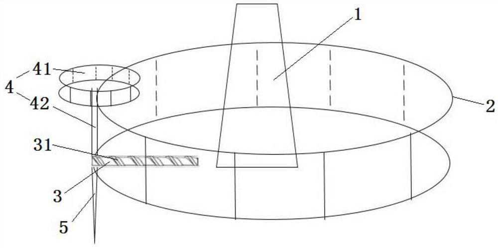 Offshore wind power foundation with active desilting function