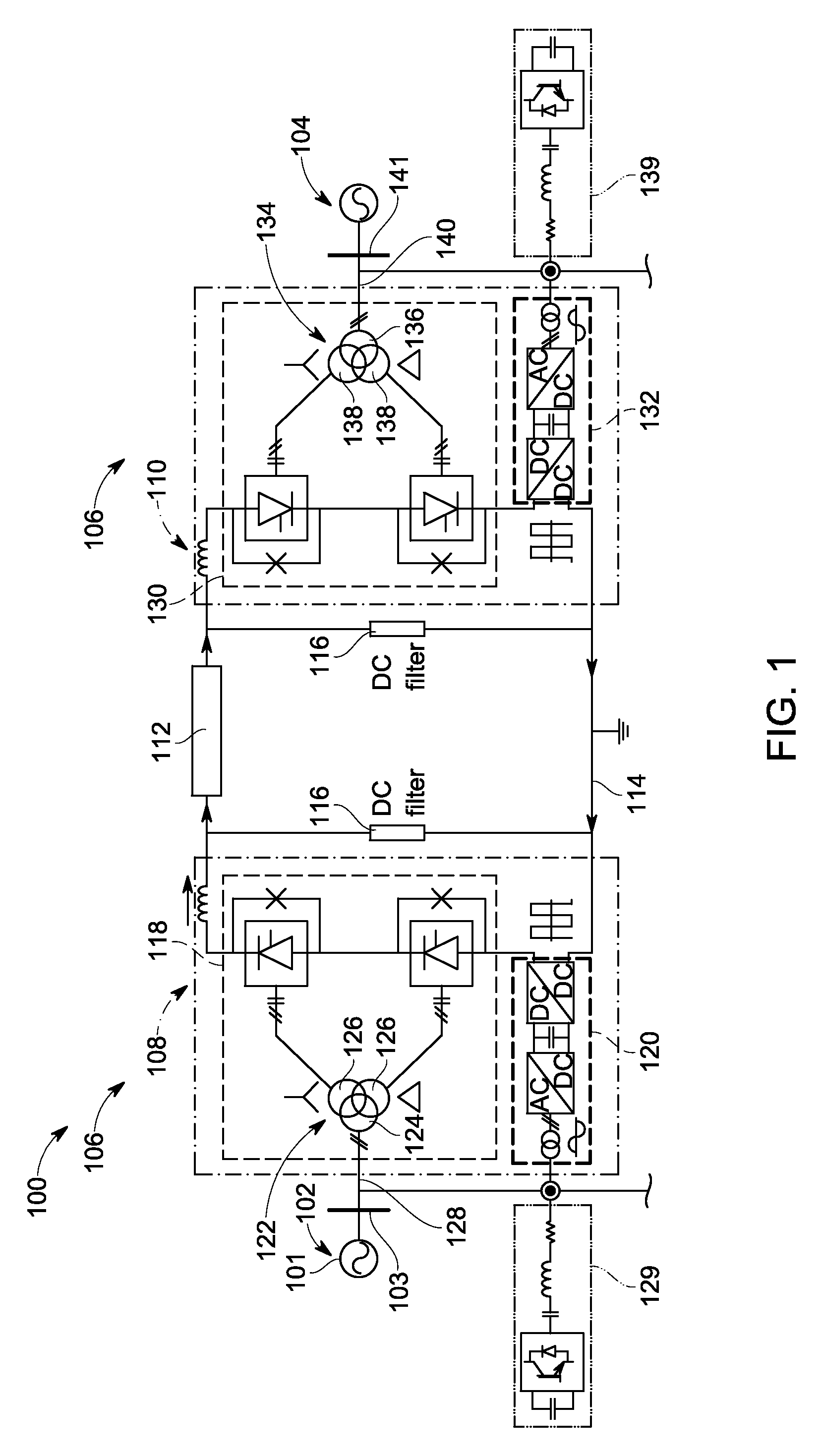 High voltage direct current (HVDC) converter system and method of operating the same