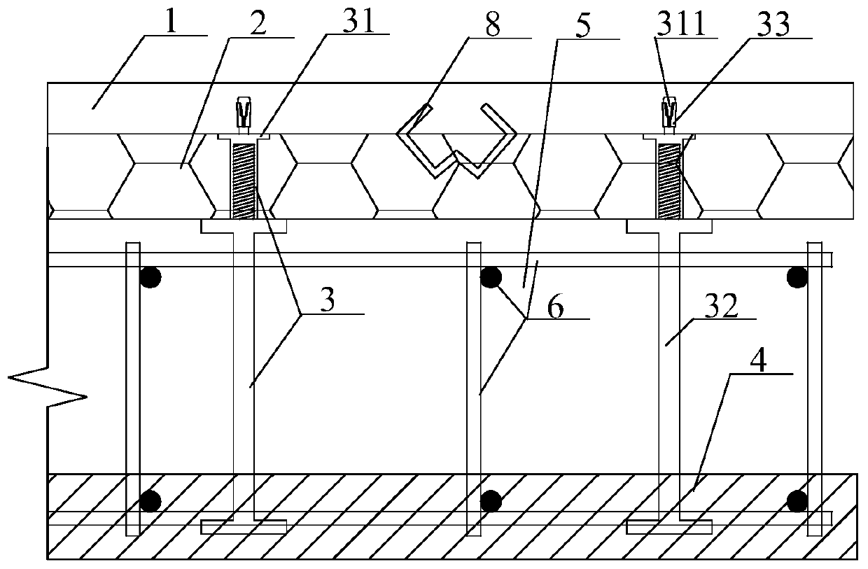 Prefabricated composite member and production method thereof, and prefabricated composite wall and construction method thereof