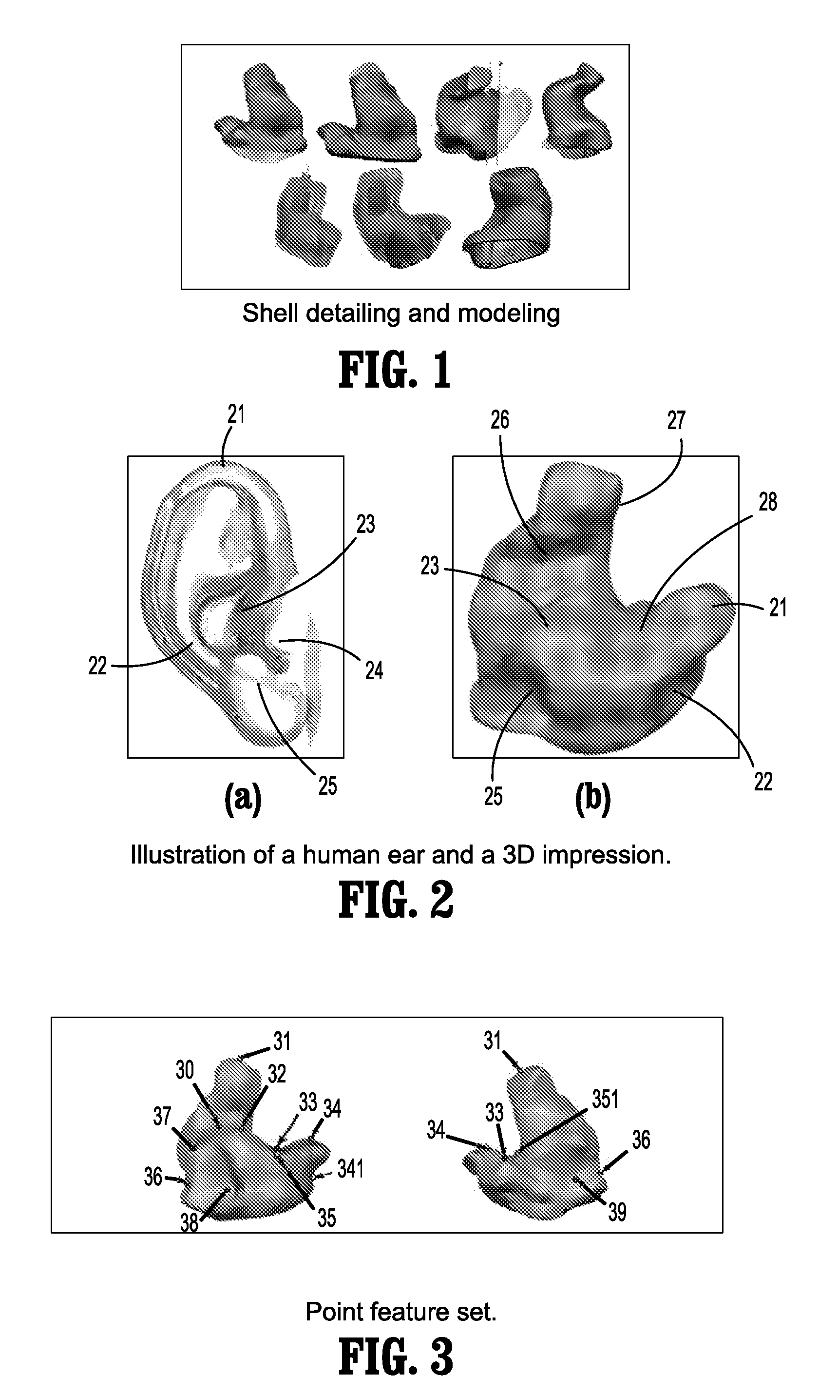 System and method for automatic detection of anatomical features on 3D ear impressions