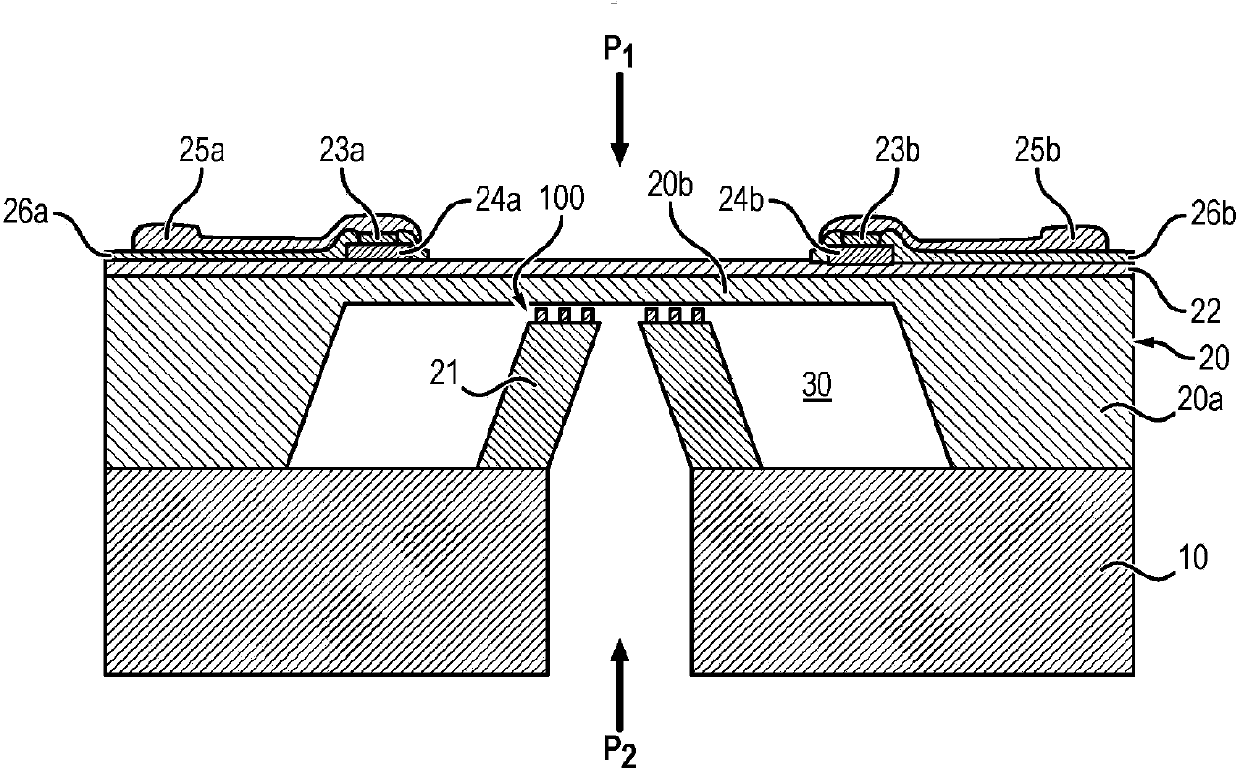 Micromechanical structure having a deformable membrane and a protection against strong deformations