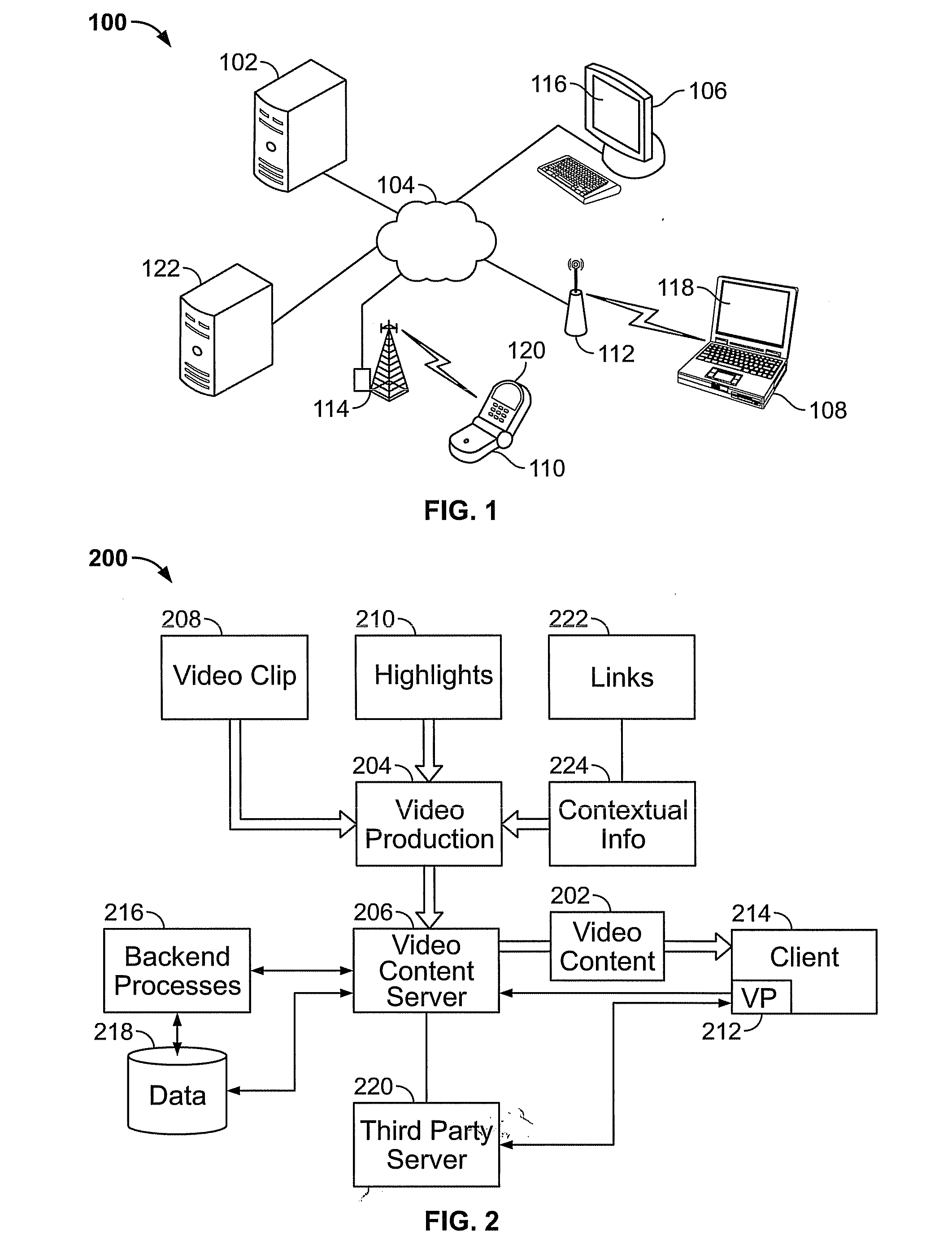 Broadband video with synchronized highlight signals