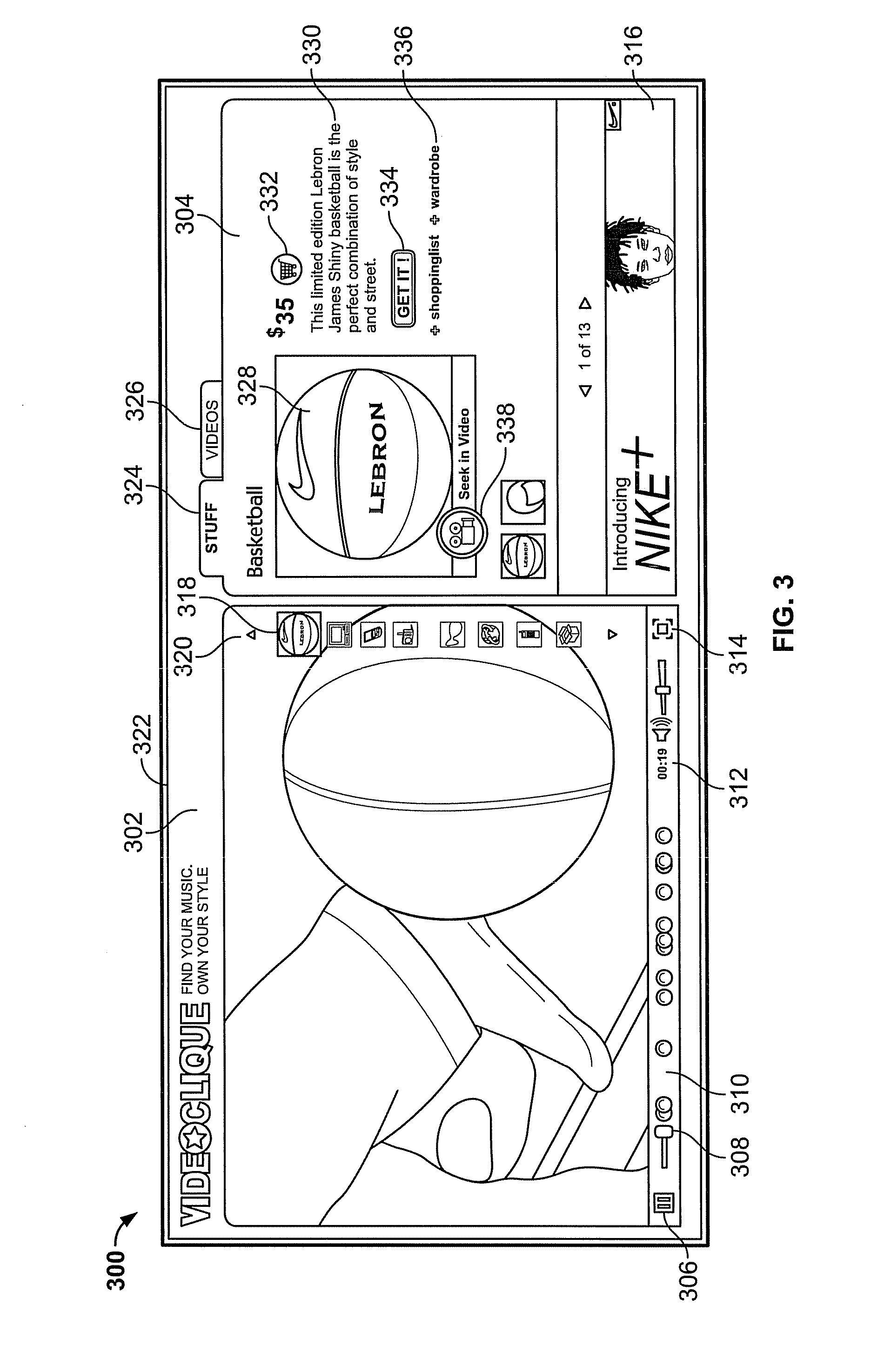 Broadband video with synchronized highlight signals