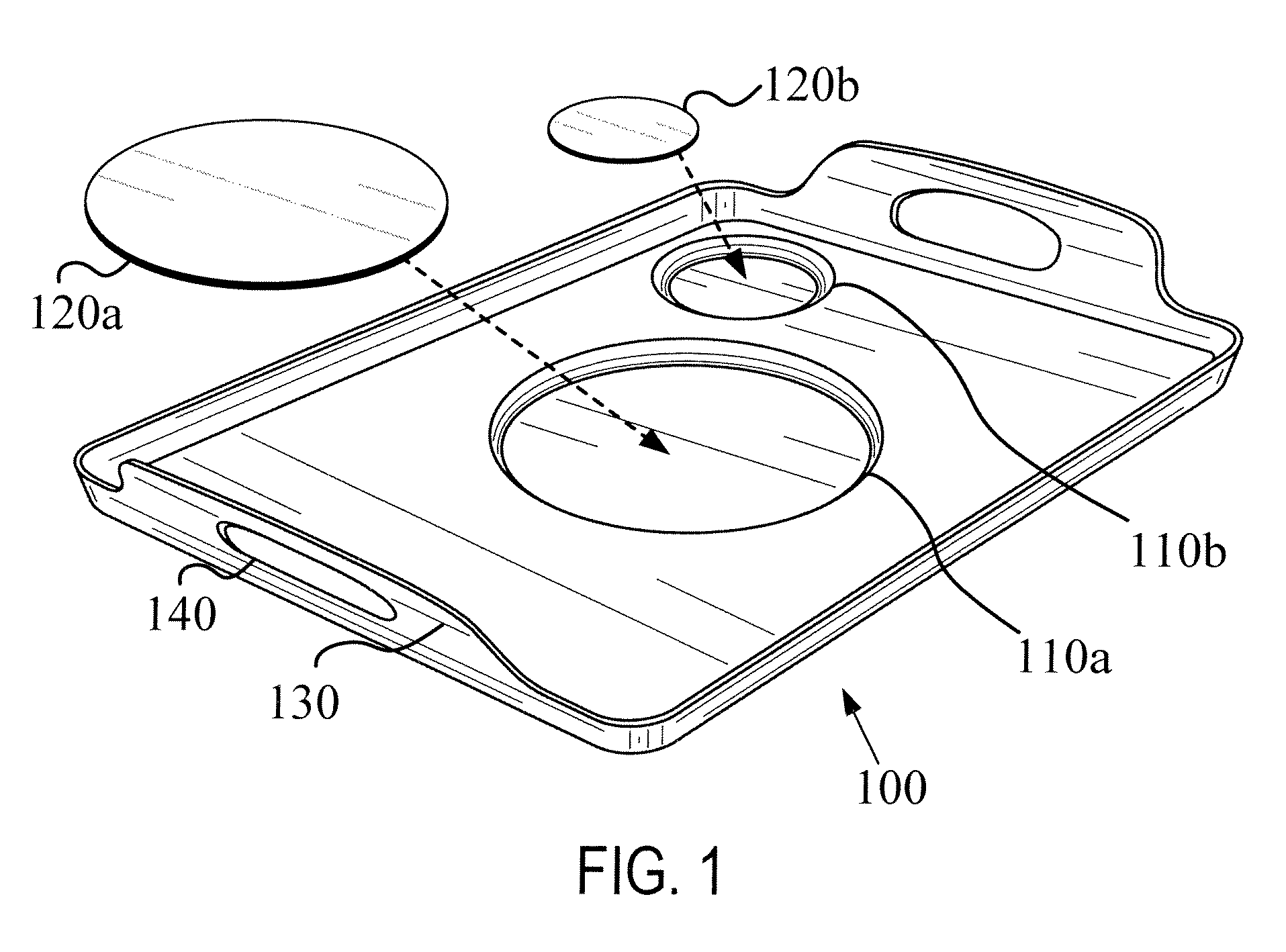 Food tray with non-slip inserts