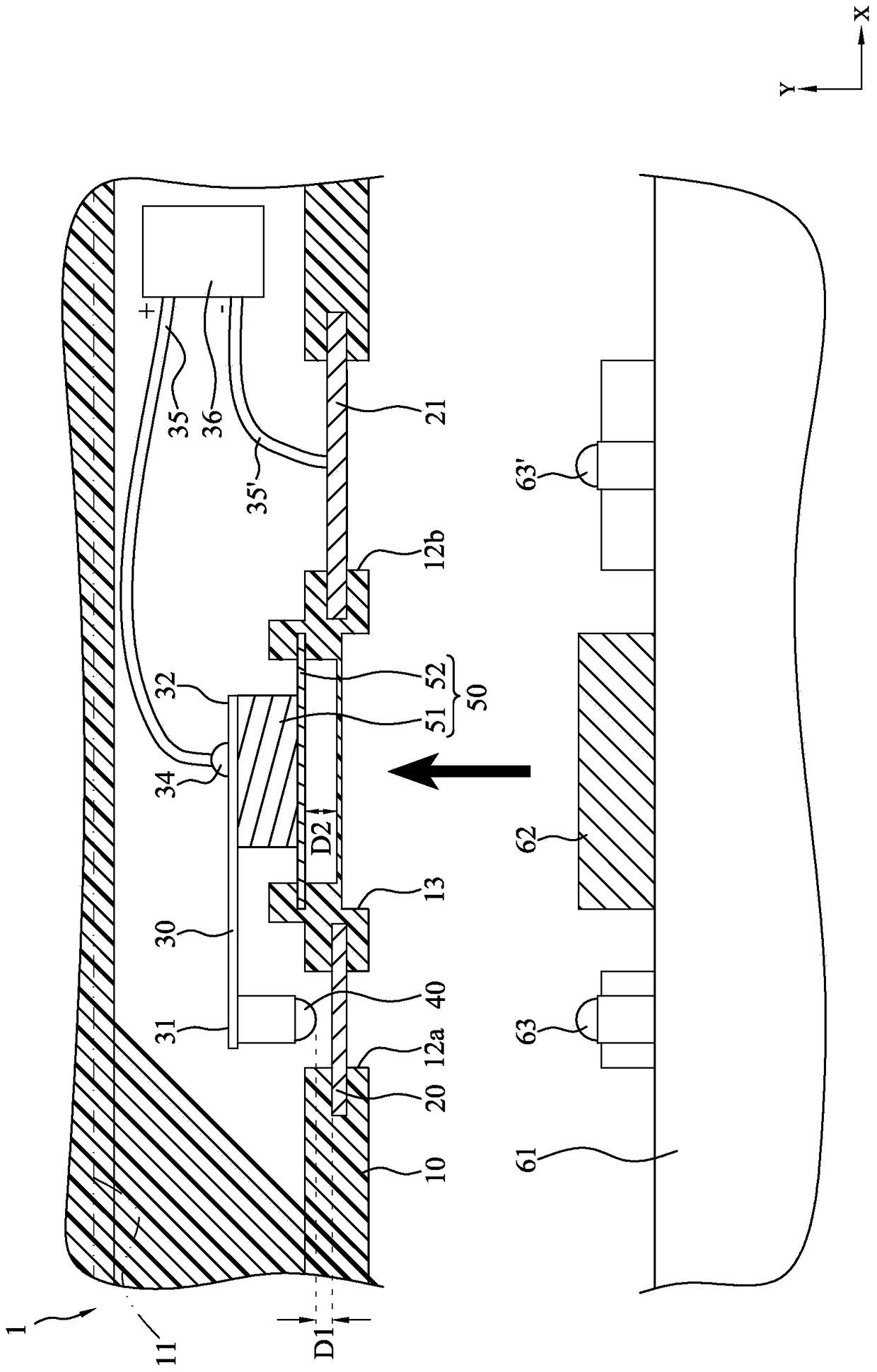 Electronic device with improved connection structure and electronic system thereof