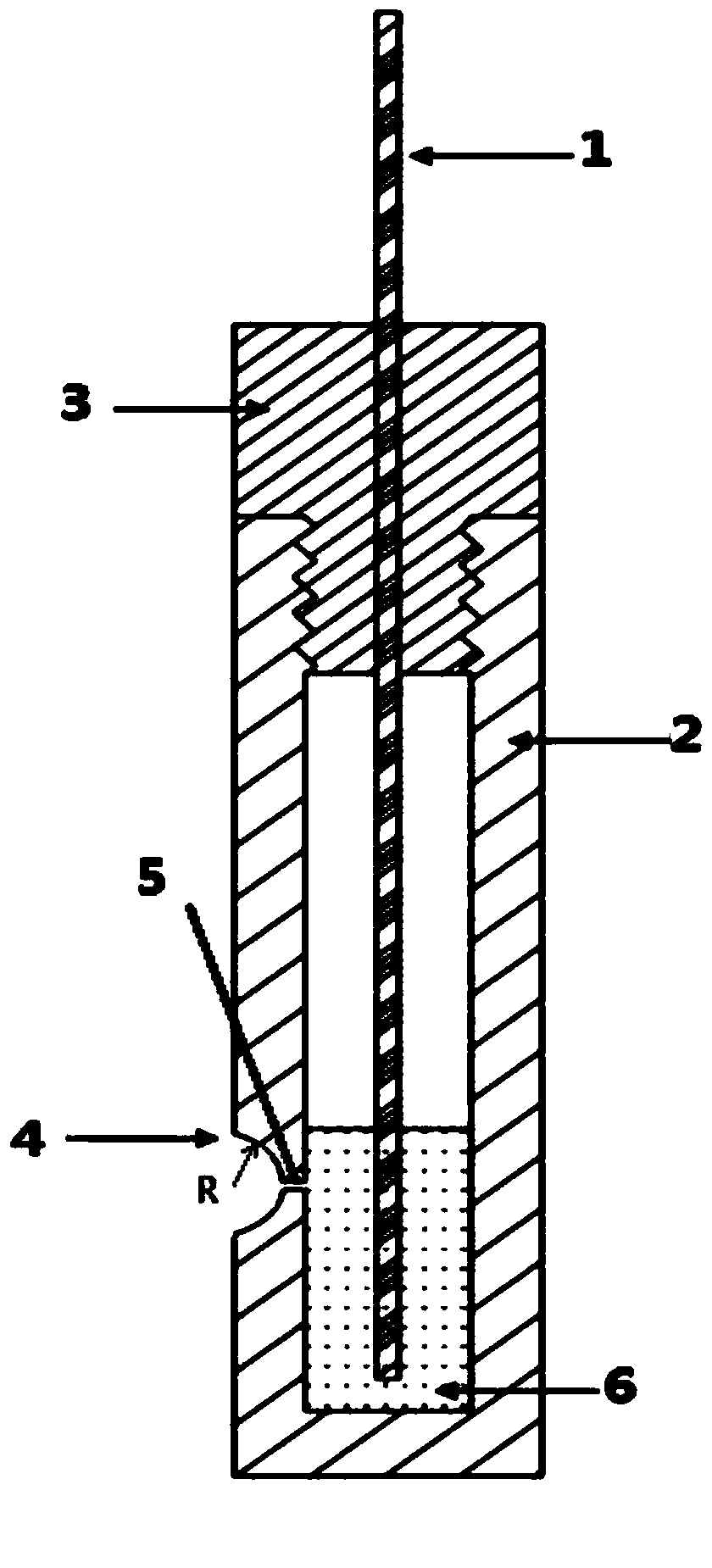 Ni/NiF2 reference electrode used for molten fluoride, and making method thereof