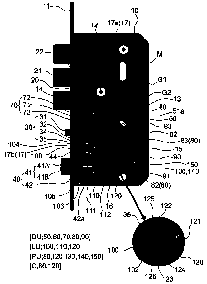 Mortise lock with sub-lock with limited bolt spring