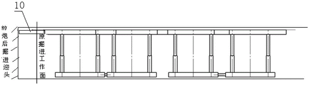 Longitudinal beam interlacing supporting type temporary supporting method for drifting face