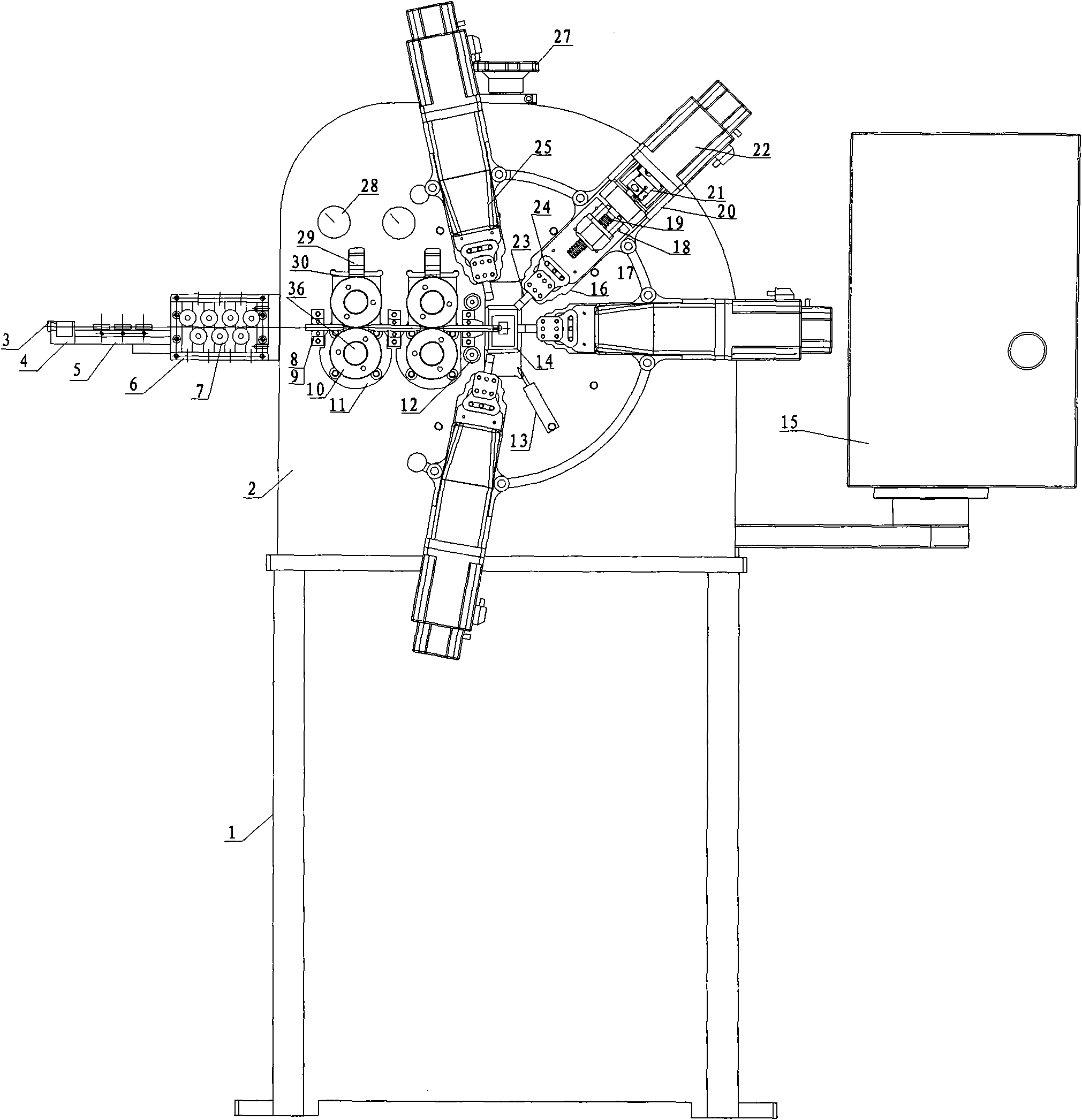 Intelligent computerized numerical control (CNC) spring machine