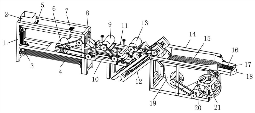 Peanut husking machine based on laser pretreatment