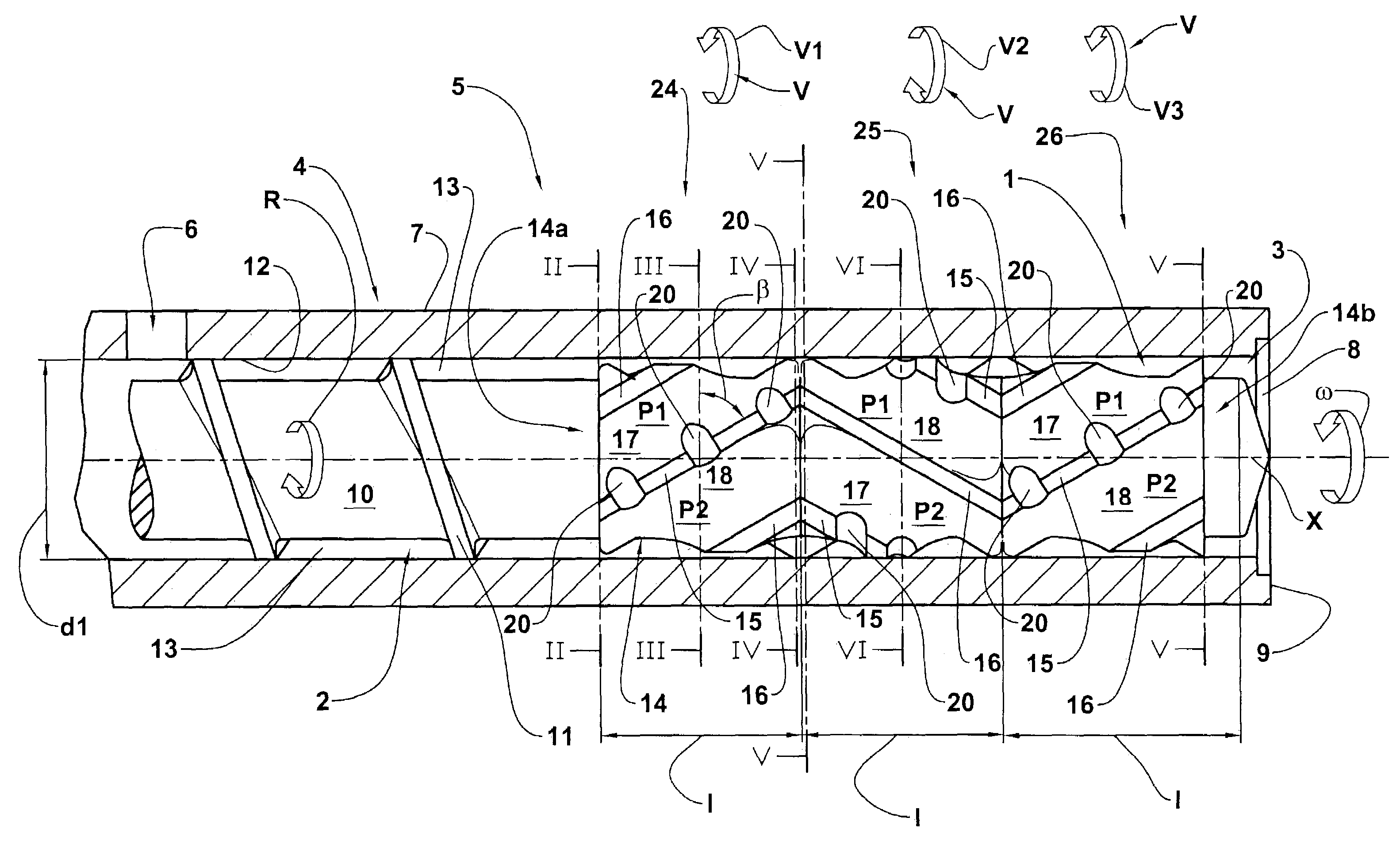 Mixing device for extruders