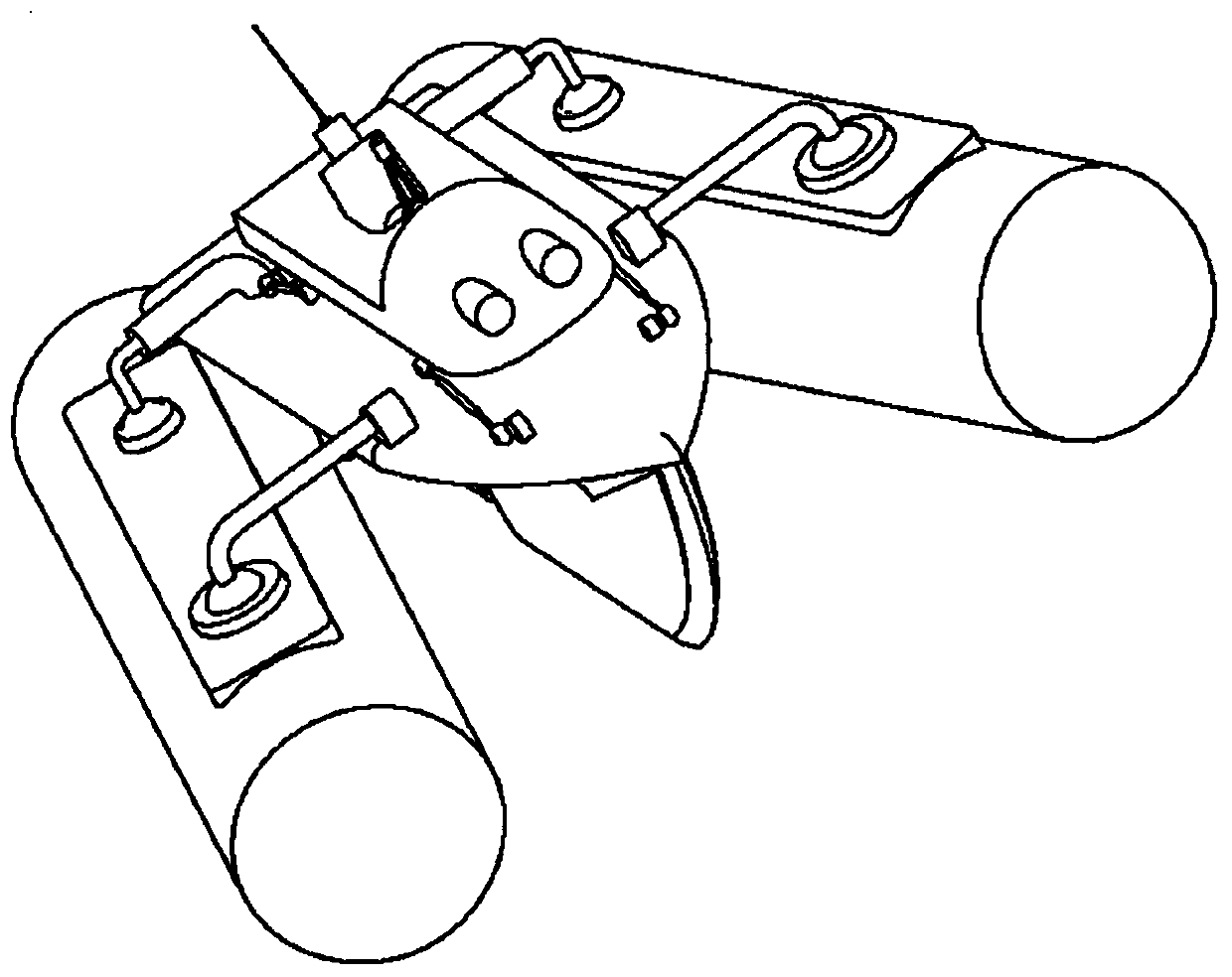 Posture-adjustable flexible double-body unmanned boat