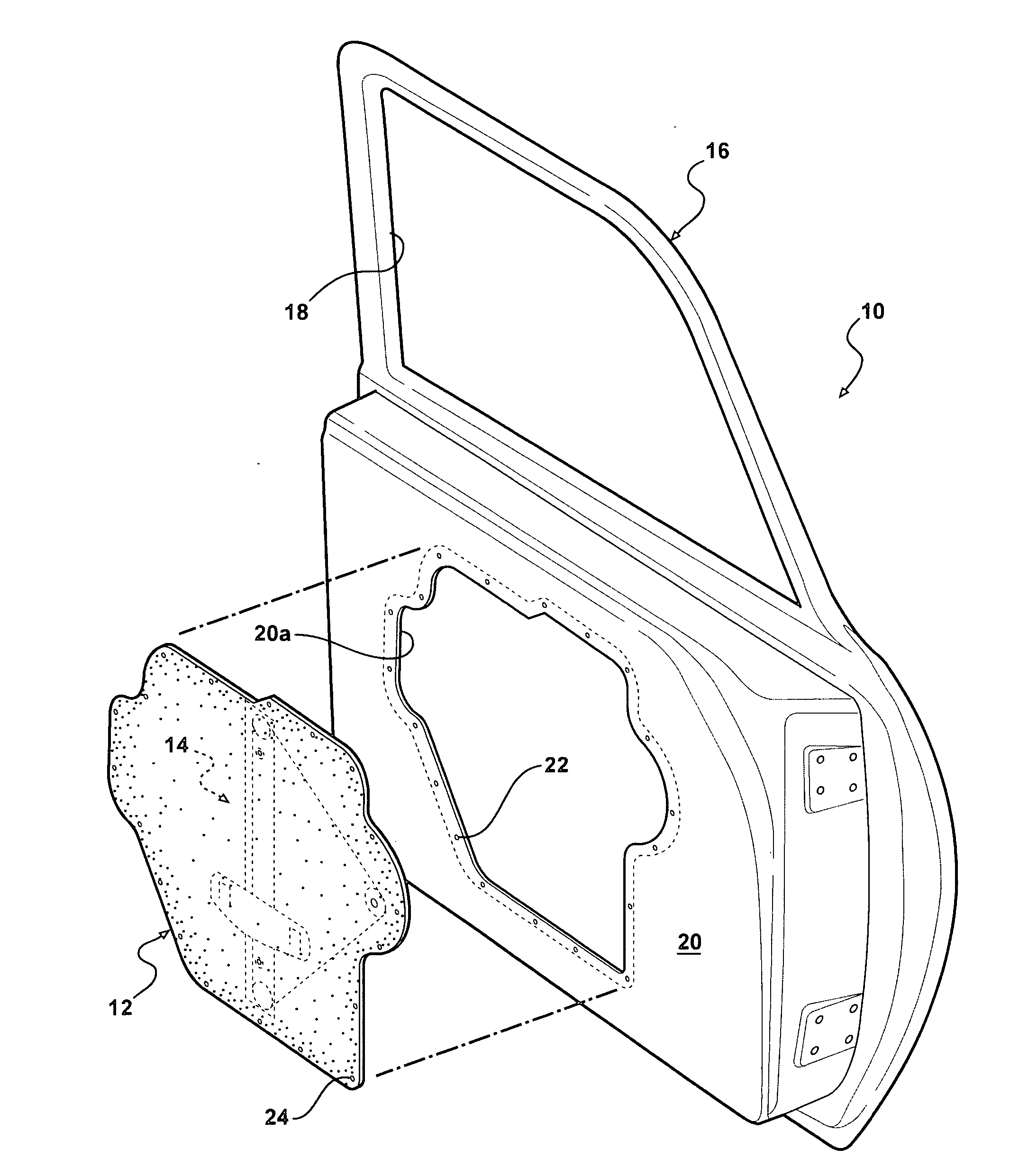 Attachment of guide rail to door module plate