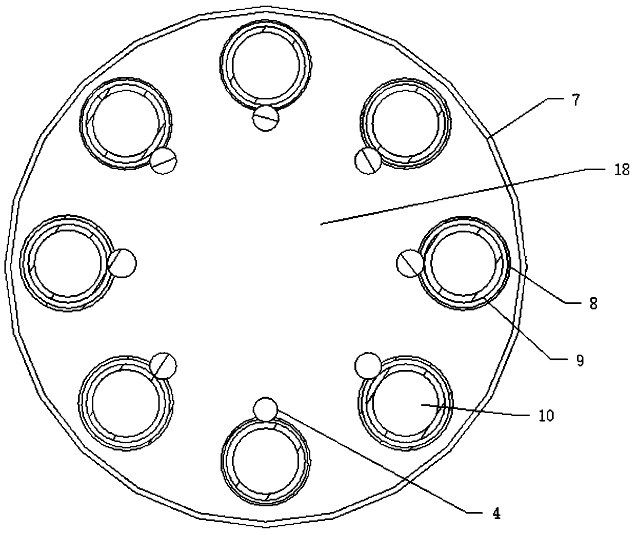 Building body pile hole automatic blocking module