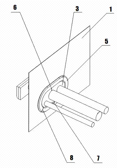 Hermetic protecting sleeve of vehicle pipeline bundle passing hole