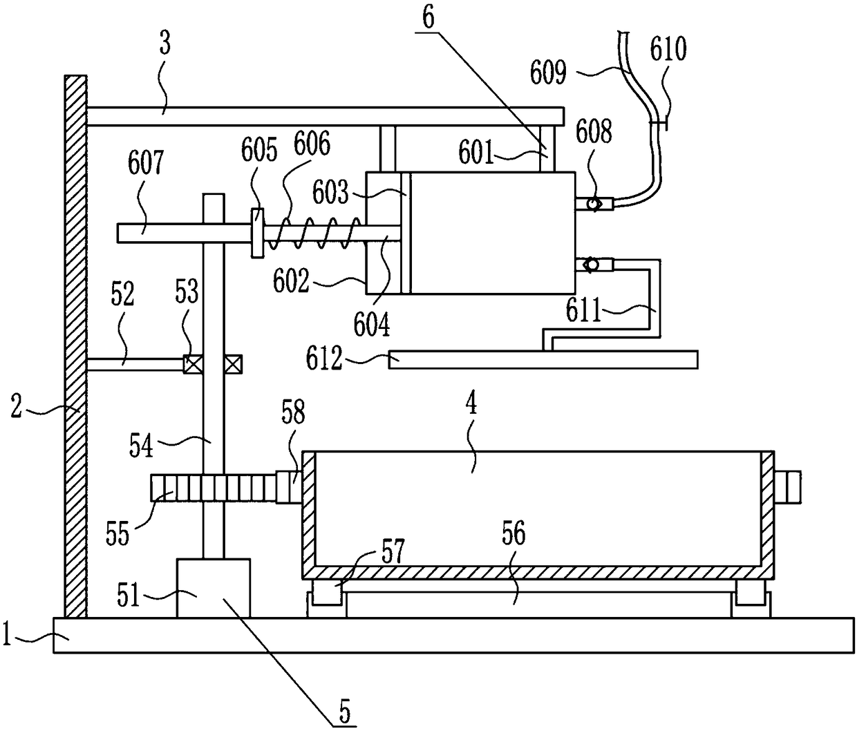 Test tube placing frame cleaning device for hematology department for medical treatment