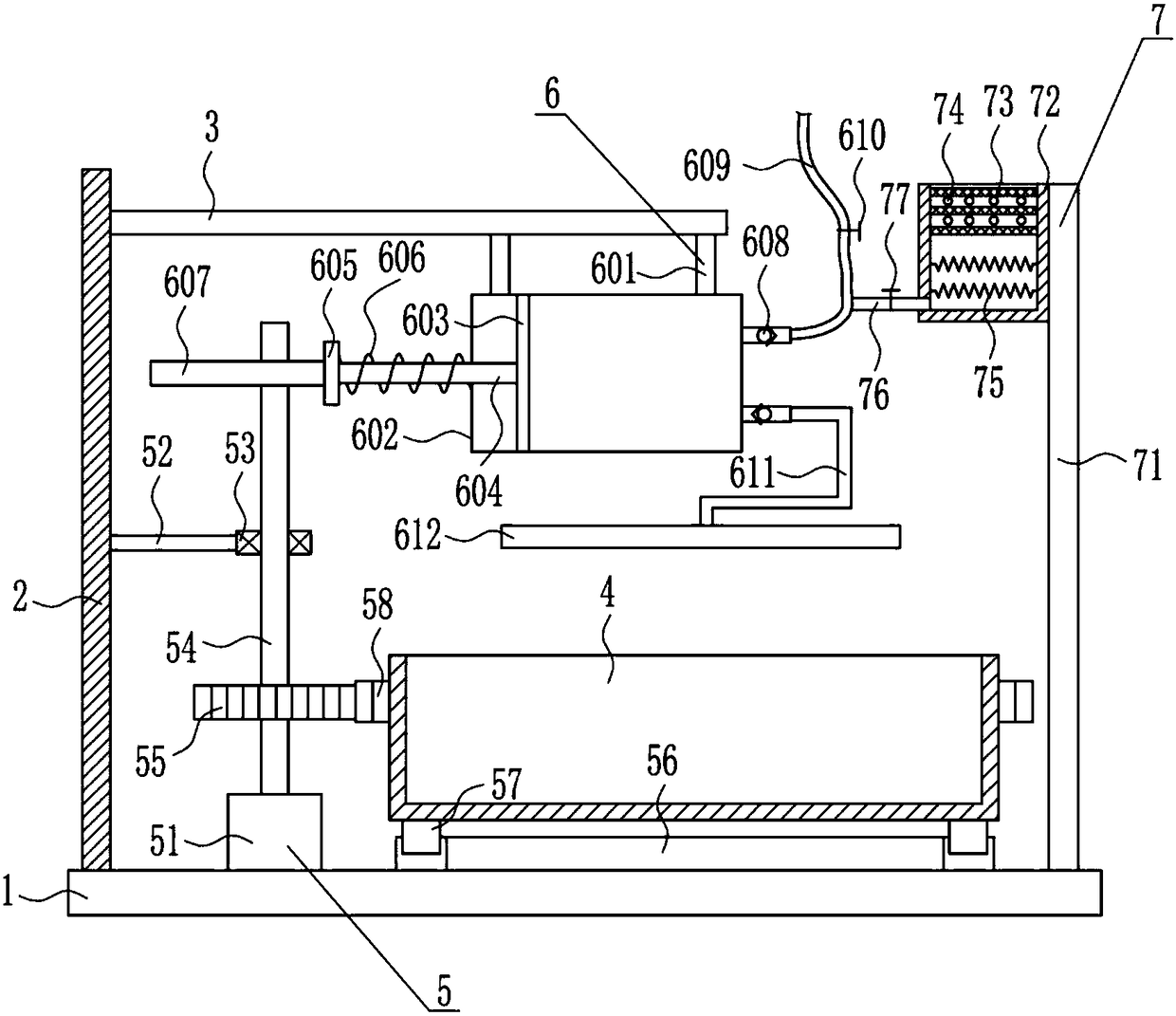 Test tube placing frame cleaning device for hematology department for medical treatment