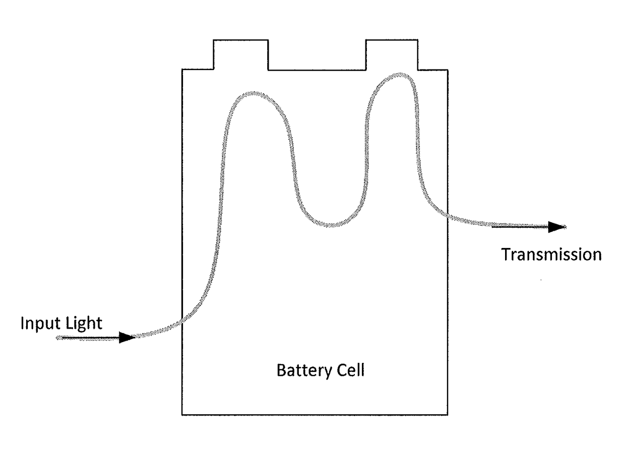 Method and apparatus for monitoring and determining energy storage device characteristics using fiber optics