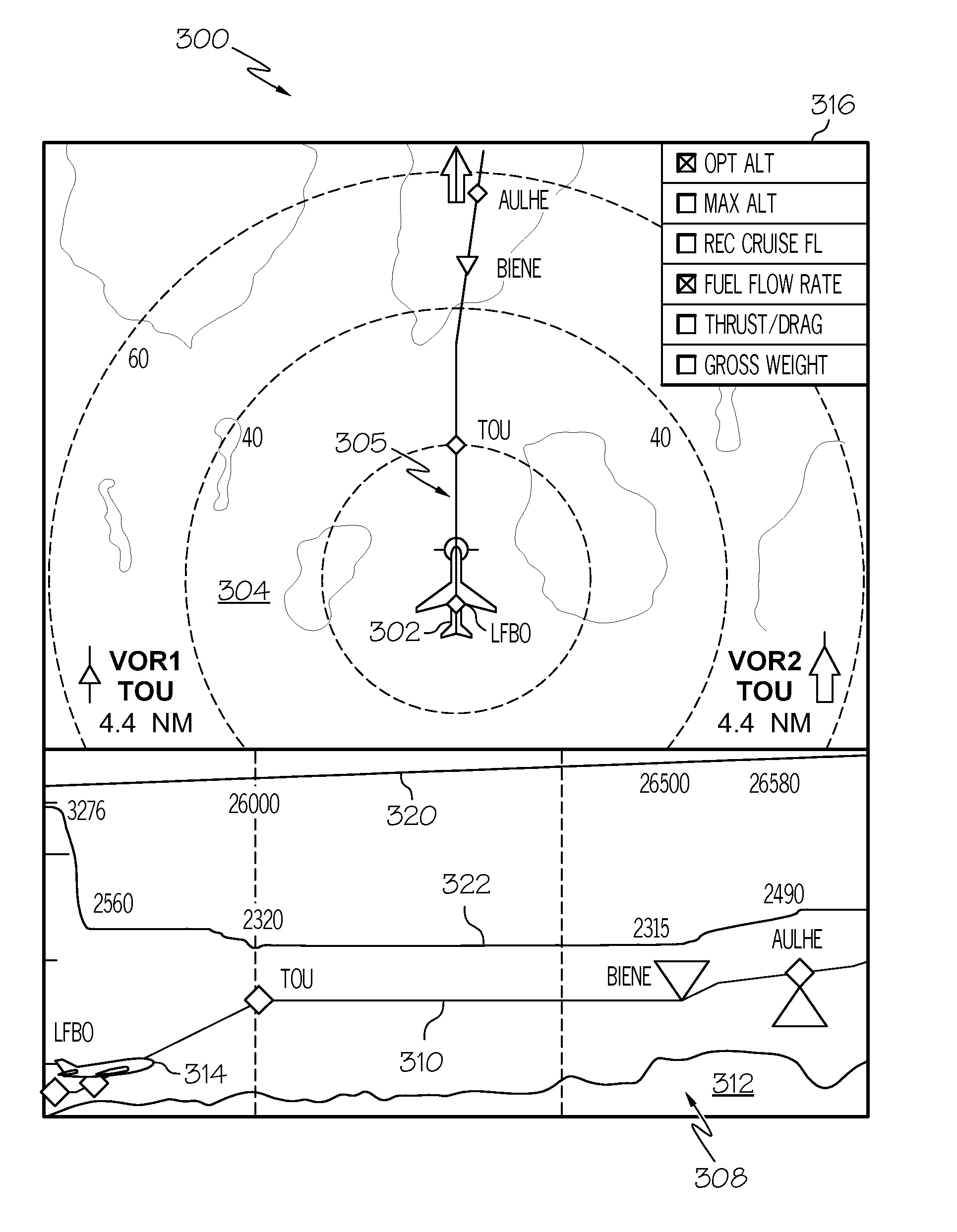 Methods and systems for displaying predicted downpath parameters in a vertical profile display