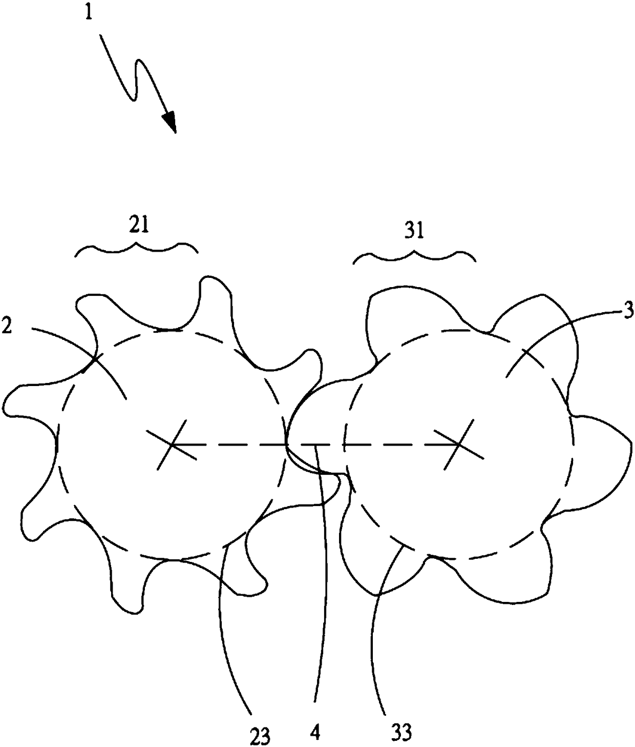 Tooth-shaped rotor set