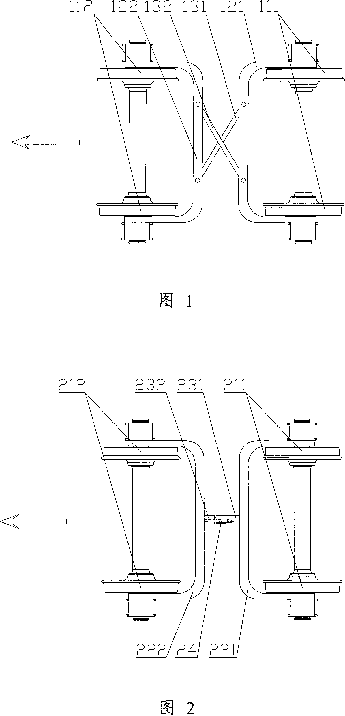 Railway vehicle guiding arm elastic connecting device