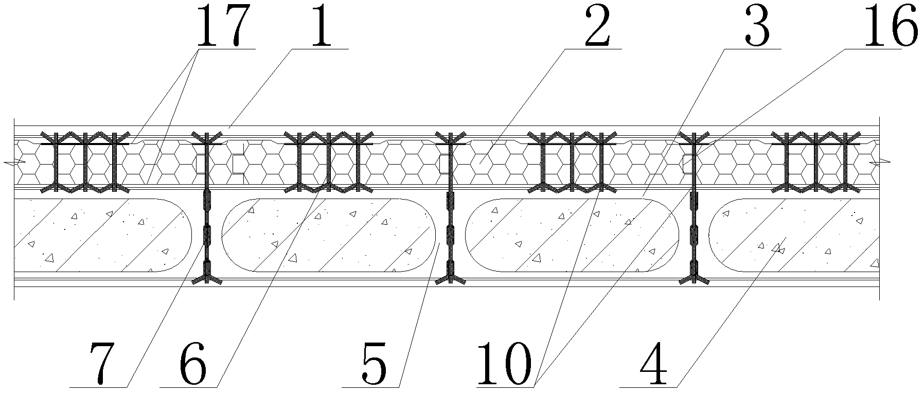 Concrete close-column and gypsum composite external wall panel without cold bridge