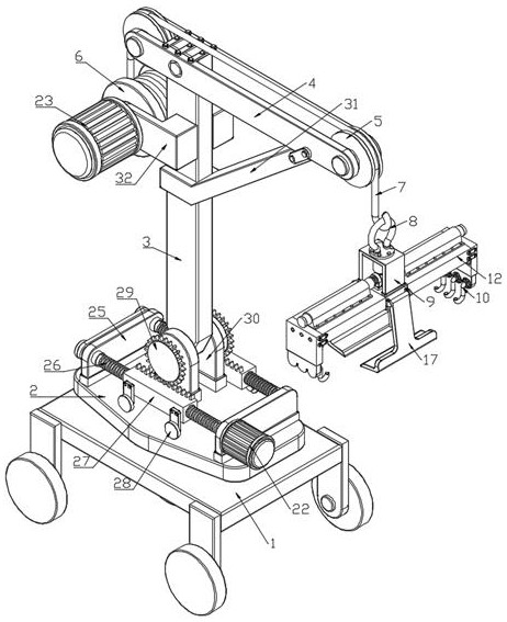 Template large-span hoisting device for building construction