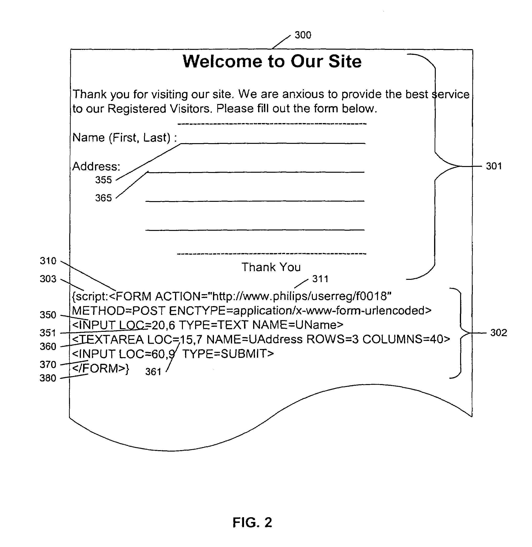 Script embedded in electronic documents as invisible encoding