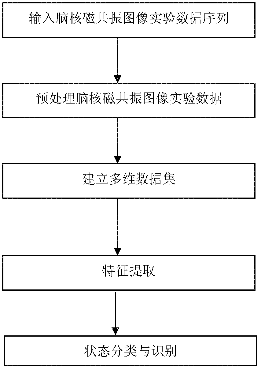 Cerebrum cognitive status recognition method based on cerebral function imaging