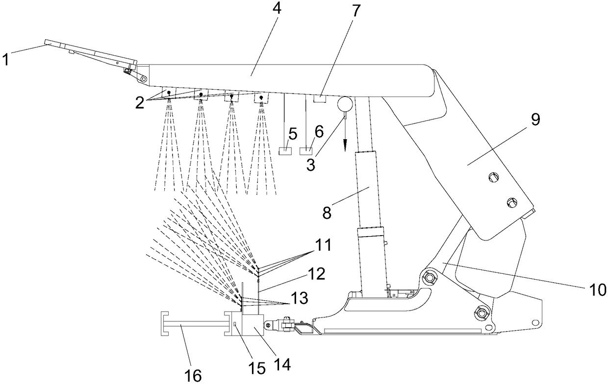 Space three-dimensional dust control and removal method for dust produced during bracket moving of fully mechanized mining face