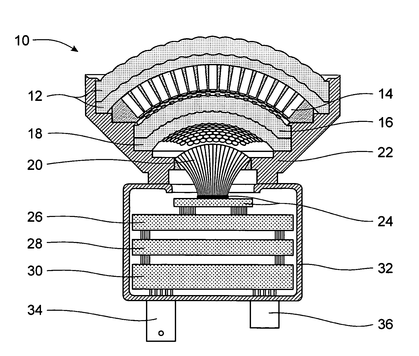 Hybrid fiber coupled artificial compound eye