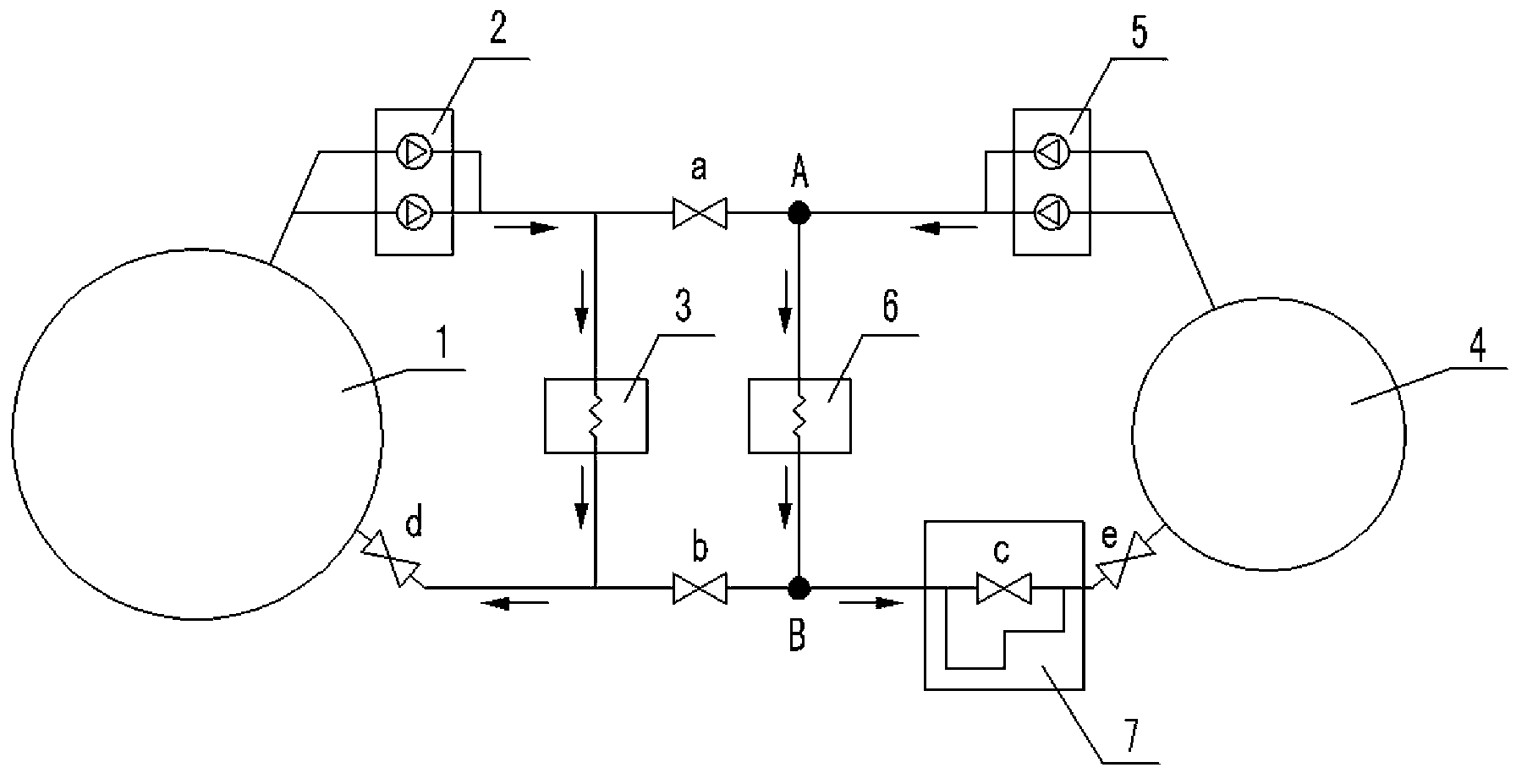 Parallel operation system of cooling towers with different areas