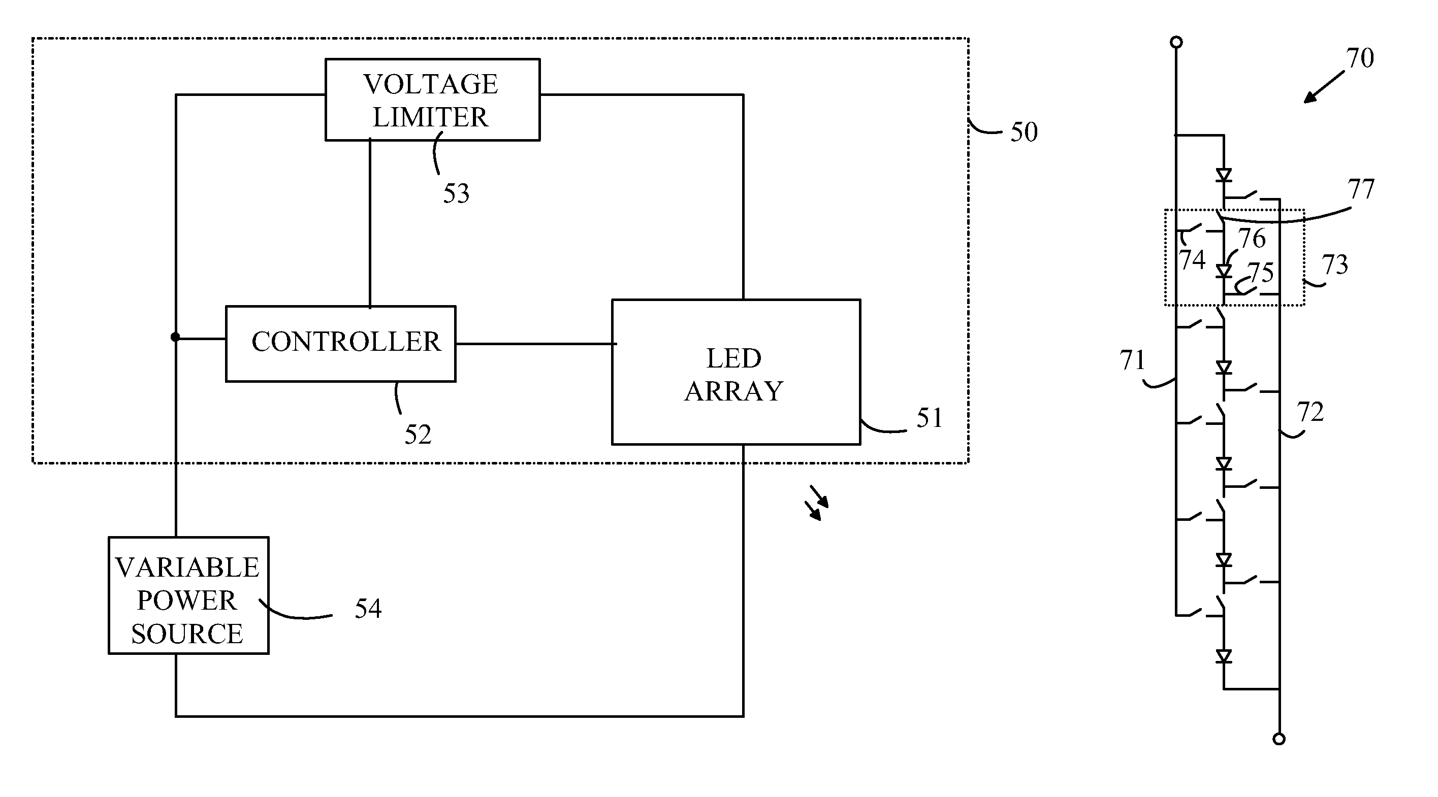 LED light source with direct AC drive