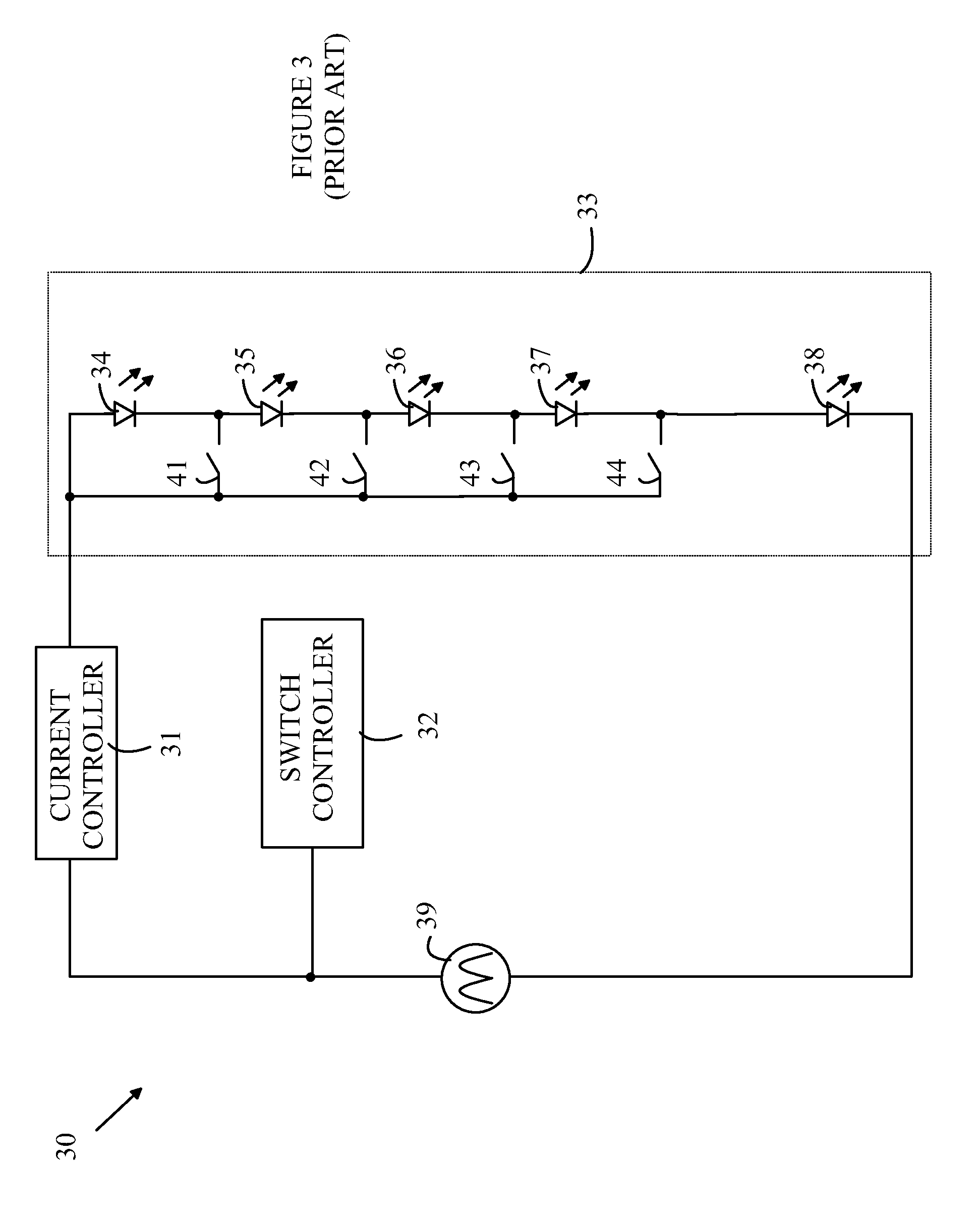 LED light source with direct AC drive