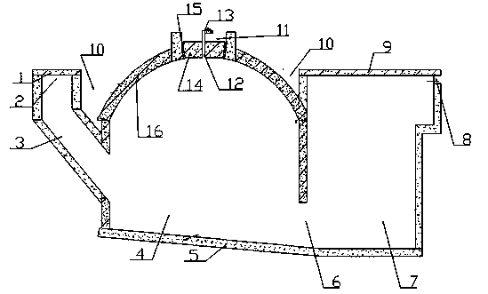 Construction method for novel round-pot-shaped high-efficiency combined methane tank