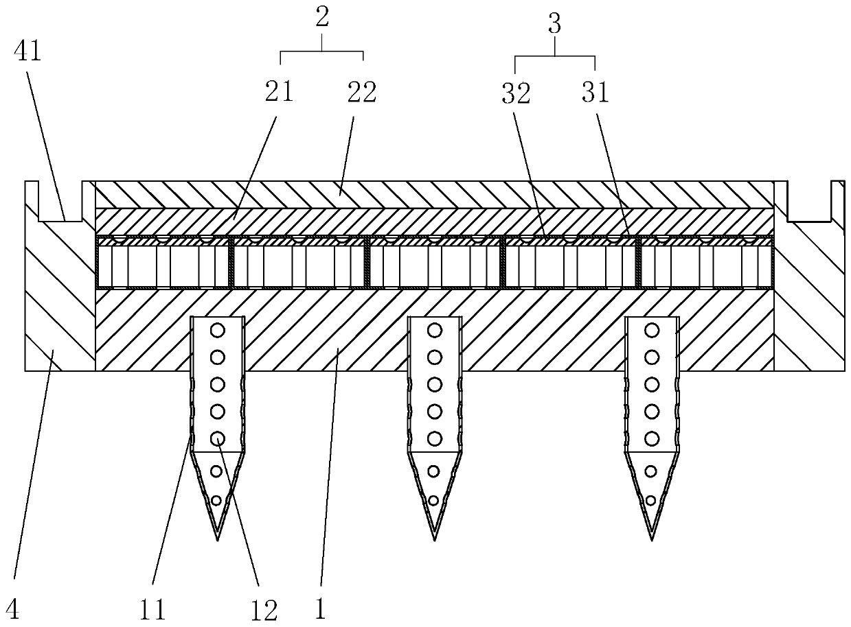 Garden road structure capable of quickly draining, and construction method