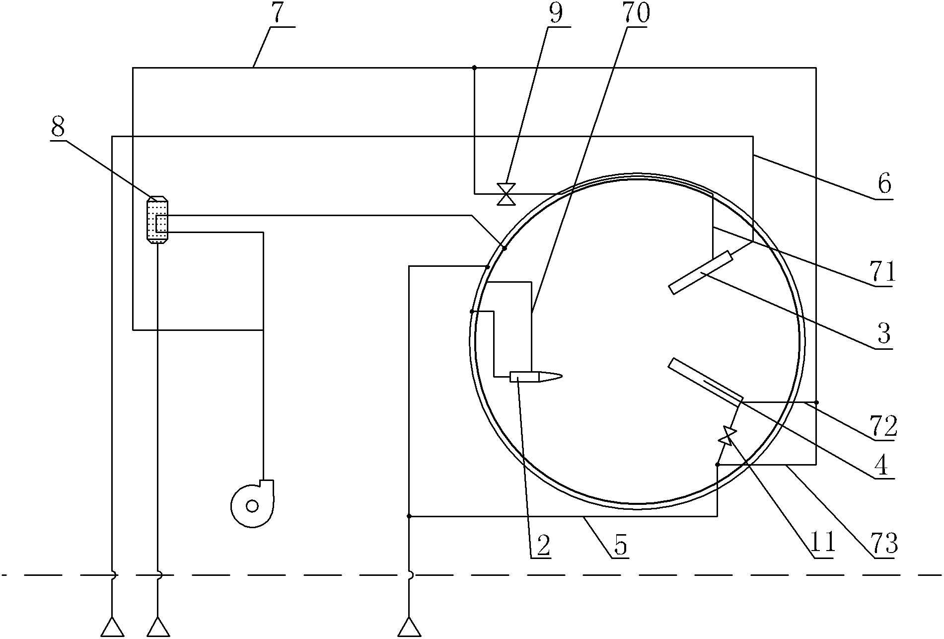 Waste hydrogen combustion system for full-hydrogen bell-type furnace used for bright annealing