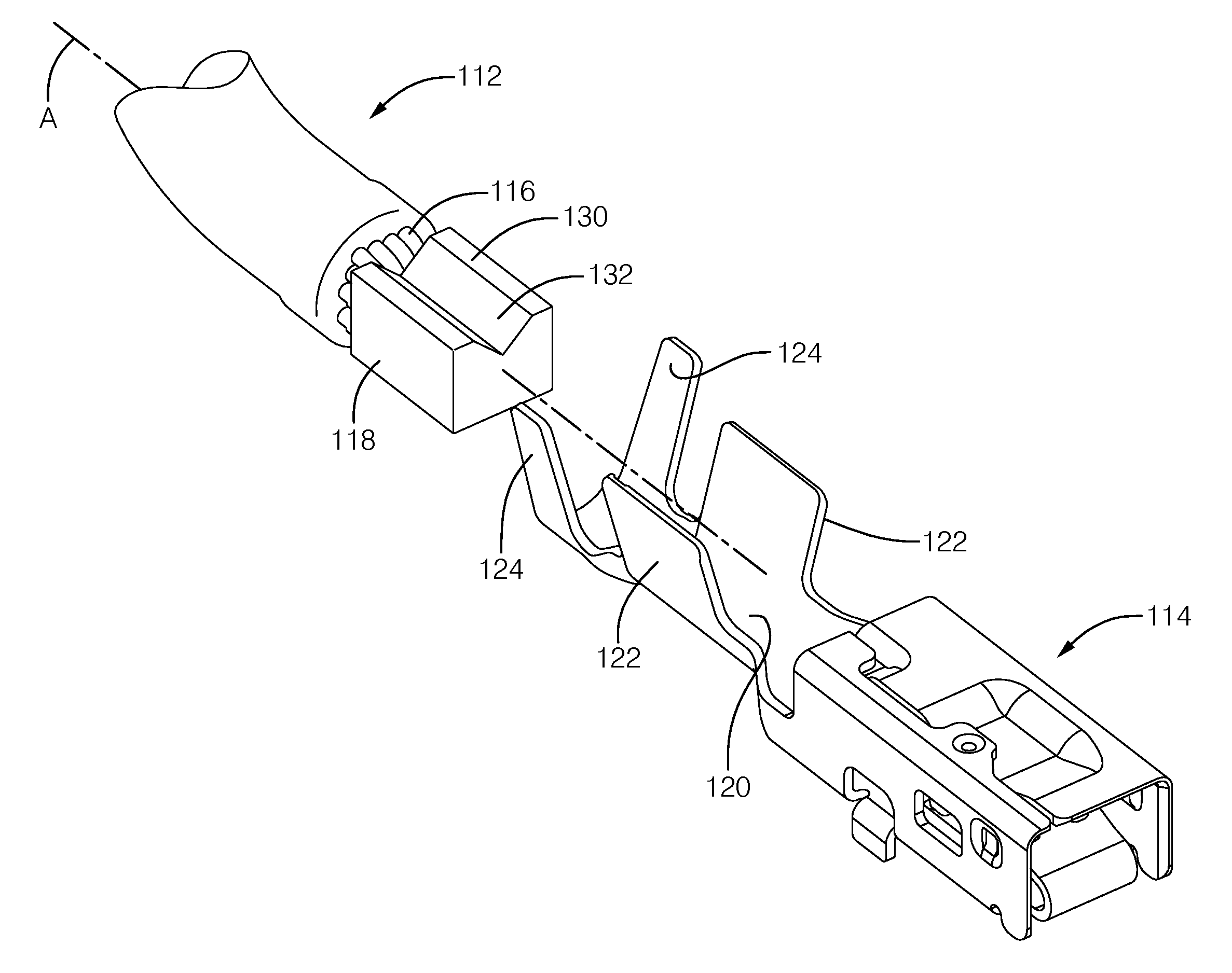 Method of attaching a wire cable terminal to a multi-strand wire cable, wire cable formed during said method, and apparatus for forming said wire cable